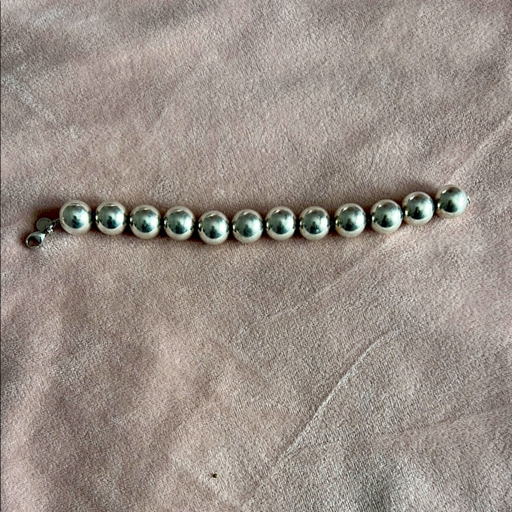 Tiffany Large Beaded Sterling Silver Bracelet!